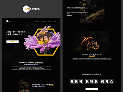 Hives and bees sponsorship landing page bee beehive beekeepers bees black concept design hive hives landing page sponsorship ui visual design web site webdesign website