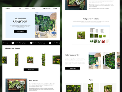 Living frame shop landing page - Framit cactus design e commerce flower flowers frame garden green indoor landing page leaf leaves living frame plant plant frame plants shop ui ui design webdesign