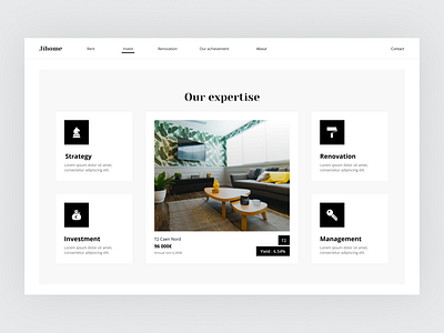 Jihome - Real Estate Investments Expertise list agency design expertise finance financial interior invest investment landing page management property real estate rental ui wealth wealth management webdesign website