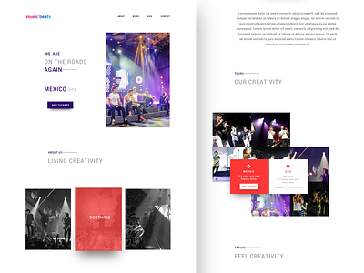 Music Band Landing Page clean landing page minimal music music band ui ux web