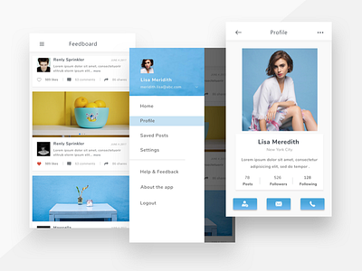 Social Feed App Concept app clean feed minimal mobile profile social ui white