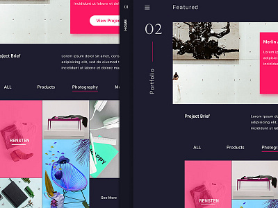 Portfolio Exploration dark portfolio showcase user interface web design website