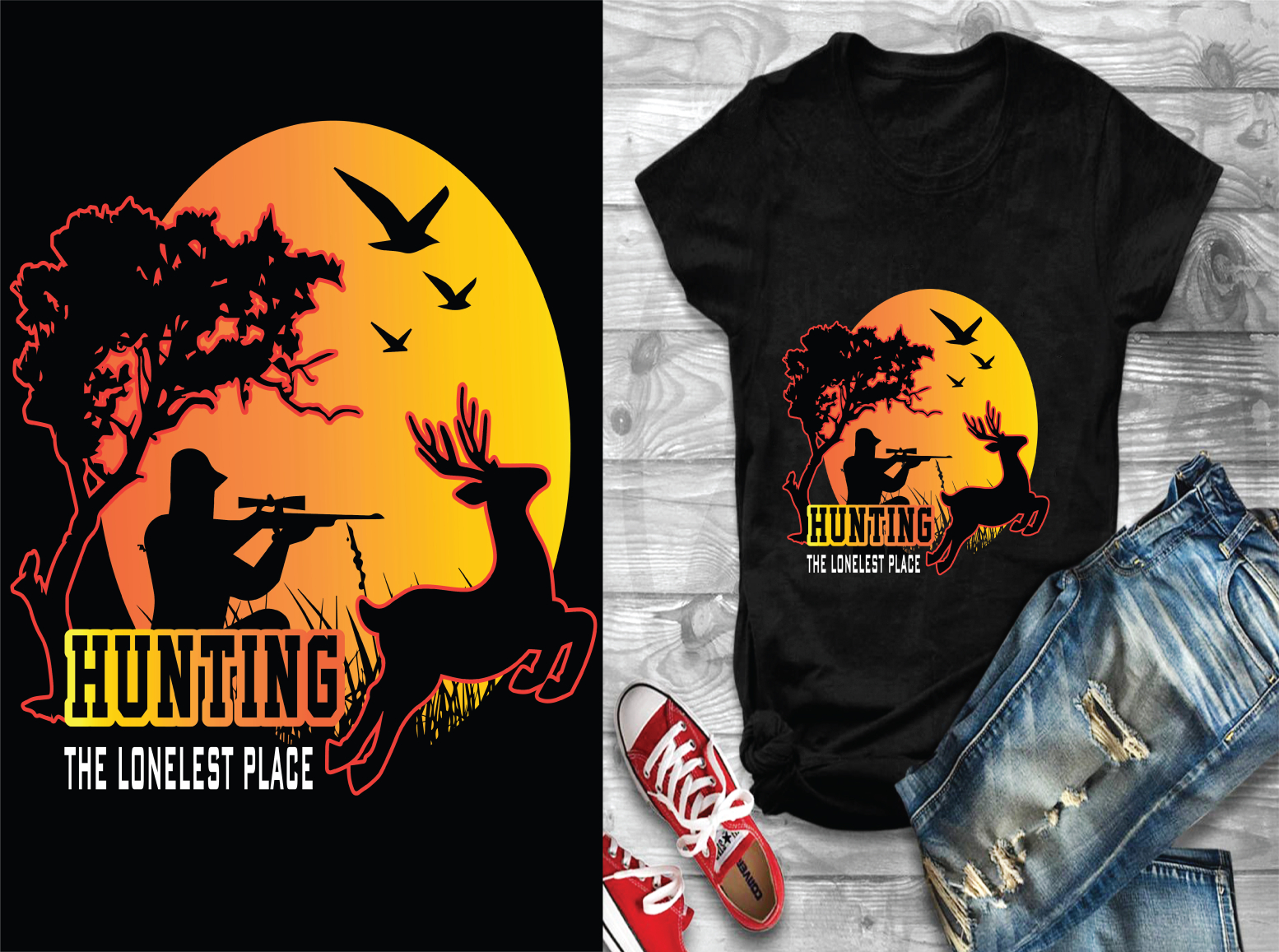 Hunting T Shirt Design By Maimuna Sauda On Dribbble   Hunting 2 