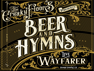 Beer & Hymns design illustration logo typography vector