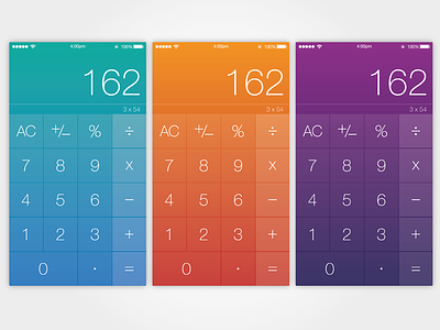 Daily UI - Day 4 - Calculator app calculator colours dailyui day4 fade themes ui