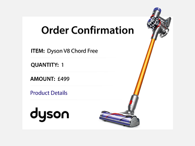 Daily UI - Day 17 - Email Receipt 017 dailyui day17 dyson emailreceipt orderconfirmation vacuum