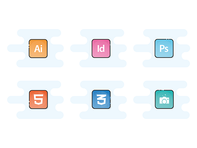 Icons css3 html5 icons illustrator indesign photography photoshop