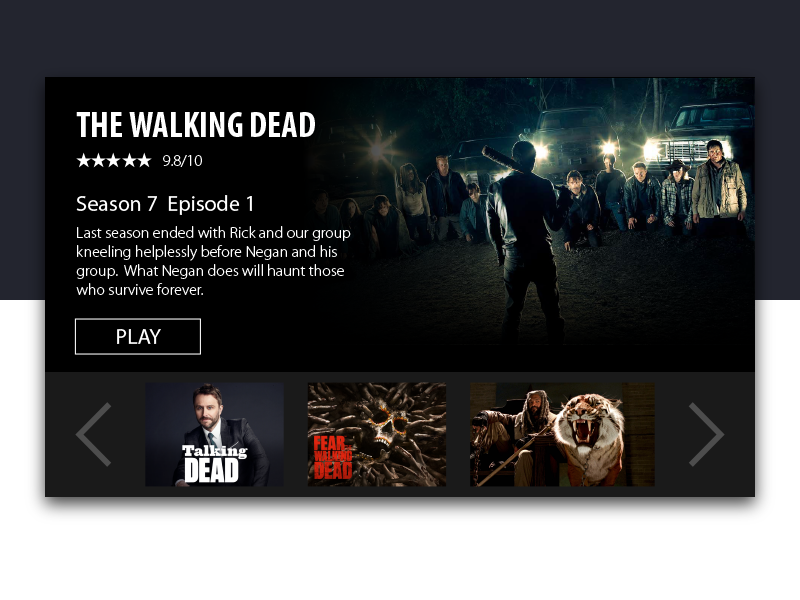 Day 25 - Daily UI - Tv App thewalkingdead tvapp dailyui day25