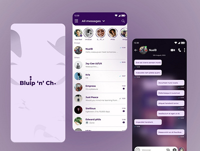 Bluip n chat.. app design logo typography ui ux