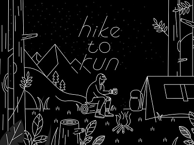 HIKE TO RUN book camp cover hike illustration