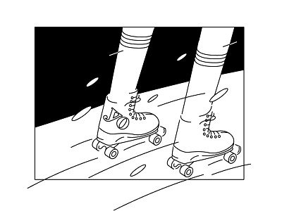 SUMMER RECORD book illustration roller skates