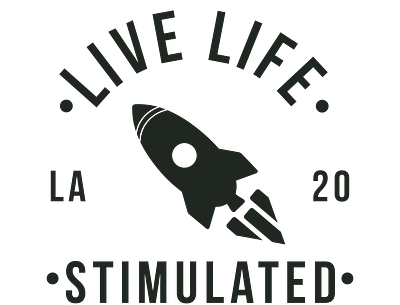 Live Life Stimulated branding caffeinated design logo