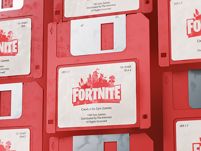 Not so modern Games - Fortnite 3d cgi cinema4d corona coronarender design floppydisk fortnite games gaming red render