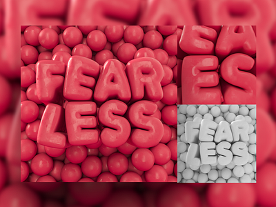 Fear Less. Fearless. 3d 3d letters 3dtype cinema4d font lettering render type typeface typography