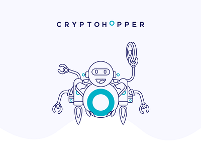 Cryptohopper Automated Trading bot Illustration branding design icon illustration logo typography ui vector