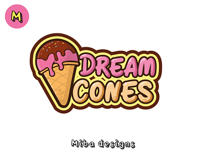 Dream Cones branding cartoon cartoonic art design food food art graffiti graphic design ice cream ice cream rolls illustration logo shop logo ui vector