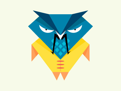Samurai Owl adobeillustrator andrewbzh geometric icon japan owl samurai triangles vector