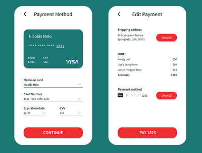 DailyUi 2 - Credit Card Checkout app design graphic design ui ux