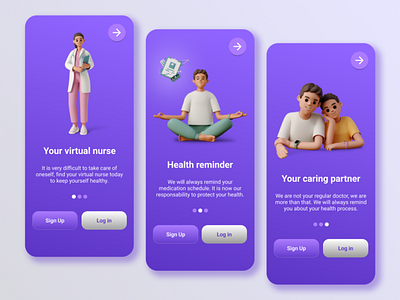 #DailyUI Day 23 - Onboarding adobexd app branding dailyui design figma graphic design illustration logo medical mobile onboarding sketch ui ux vector