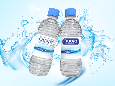 Quora Alkaline Water Bottle label Design bottle design bottle label bottle label design branding design illustration label design water bottle