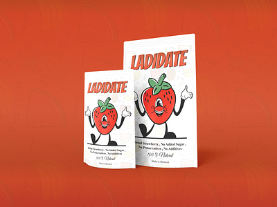 Strawberry Food Pouch bag Design Label and Mockup bag design branding food label food packaging food pouch label design pouch design stand up bag