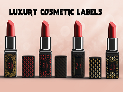 Luxury Cosmetic Lipstick Labels & Mockup cosmetic label cosmetic packaging cosmetic product cosmetics label design lipstick makeup packaging design product packaging skincare