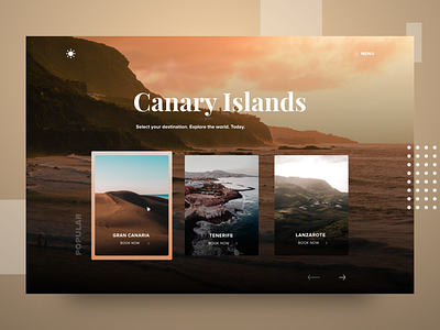 Canary Islands Landing Page color design desktop flat landing page page travel travelling ui ux design vacation web web design