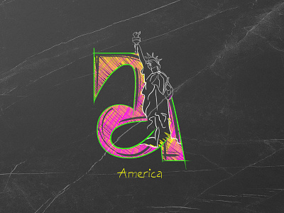 A - The United States of America 2d artwork design art illustration typography