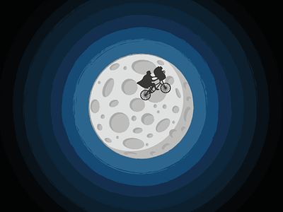 E.T. Phone Home bike craters e.t. et moon night night sky sky space stranger things
