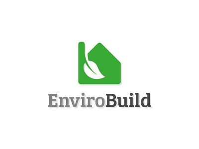 EnviroBuild builders construction eco environmental green house leaf logo nature