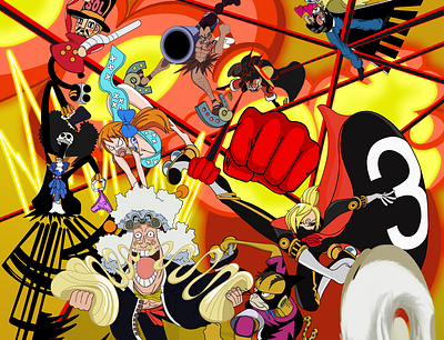 One Piece Fanart Character Celebration anime illustration