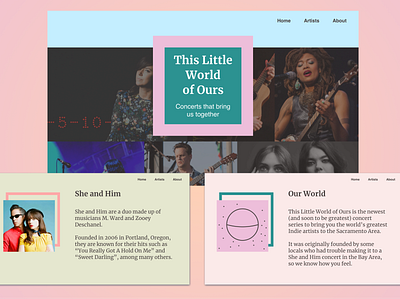 Indie Concert Website Pages branding mockup music ux visual identity webdesign