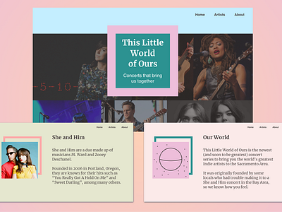Indie Concert Website Pages