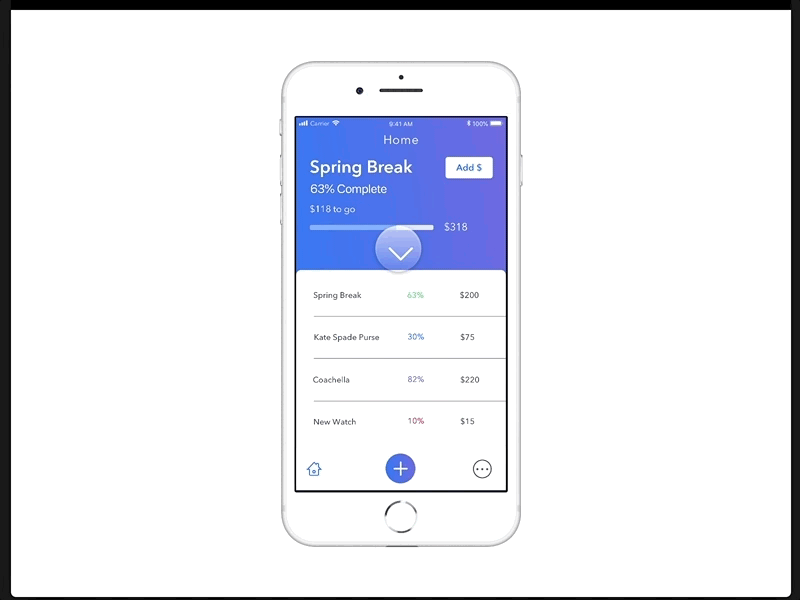 SaveUp Goal Details fin tech finance framer studio mobile app mobile app design prototype uidesign ux