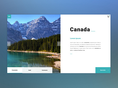 Tourism in Canada blue interface light travel ui ux