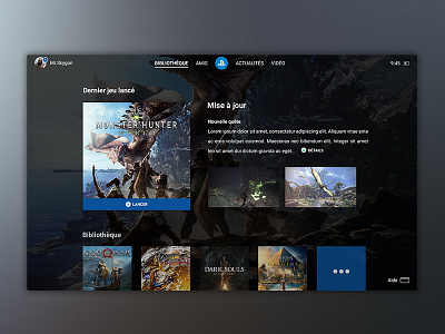 Redesign Home of PS4 essential game light ps4 sony ui ux