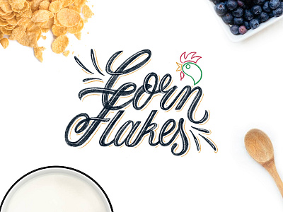 Corn Flakes design lettering procreate type typography