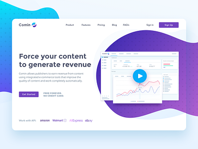 Comin landing page