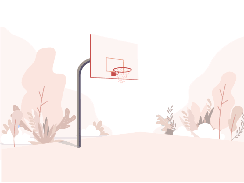 Hey Dribbble! animation ball basket ball basketball court debut debut shot design flat hello illustration minimal motion orange typography