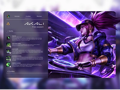 League of Legends - Akali | Guidelines site akali akalikda conceptart consept design game gamedesign guidelines kda legueoflegends lol ui uidesign webdesign