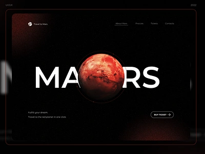 Concept page - Trip to mars branding conceptart consept design mainpage mars page planet site concept ticket ui uidesign ux ux design webdesign