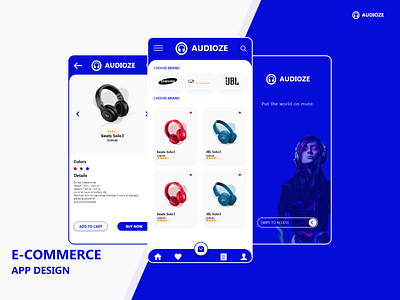 AUDIOZE-ECOMMERCE APP design logo ui uiux ux web design