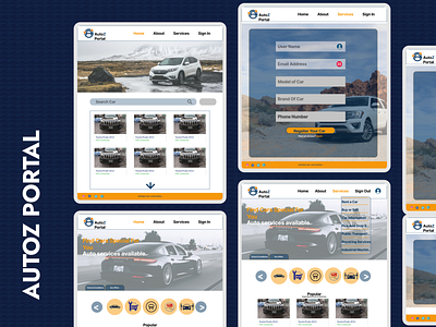 AutoZ Portal design logo ui uiux ux web design