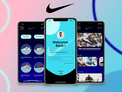 Redesigned Nike Mobile App app branding design graphic design illustration logo typography ui ux vector