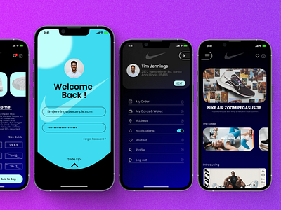 Nike App Mockup 3d animation app branding design graphic design illustration logo mockups motion graphics nike typography ui user interface ux vector