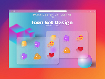 Icon set Design (Glassmorphism)