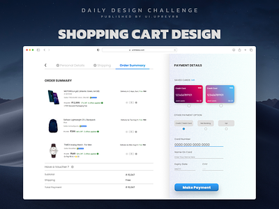 Daily Ui (Shopping Cart Design) clean daily ui dailyui design desktop graphic design illustration minimal minimilistic shopping cart ui vector