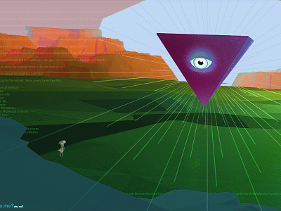 Eye 3d god lowpooly polygon render