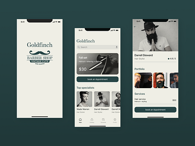 Barber shop app barber design gentle design graphic design ui ux