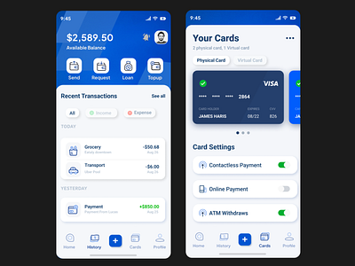 Banking App With Figma app bank app design figma graphic design mobile app mobile design ui ux